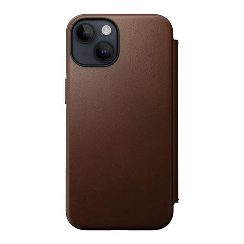 Nomad Modern Leather Folio Case iPhone 15 Plus - Brown