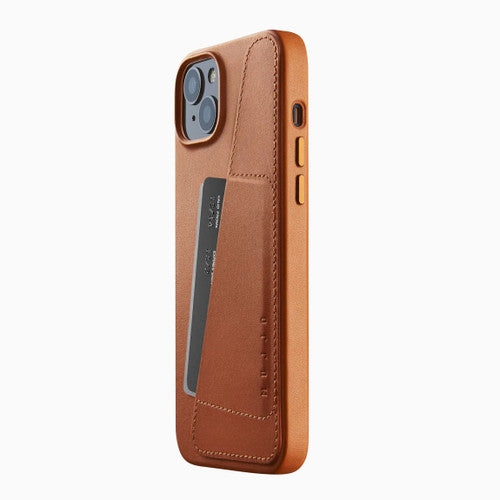 Mujjo Full Leather Wallet Case iPhone 14 Plus/15 Plus - Tan