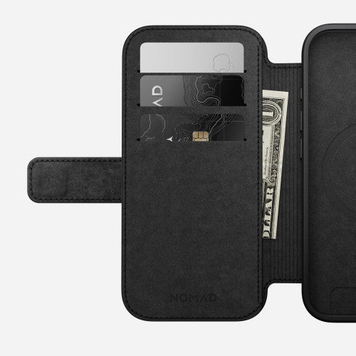 Nomad Modern Leather Folio Case iPhone 17 - Black