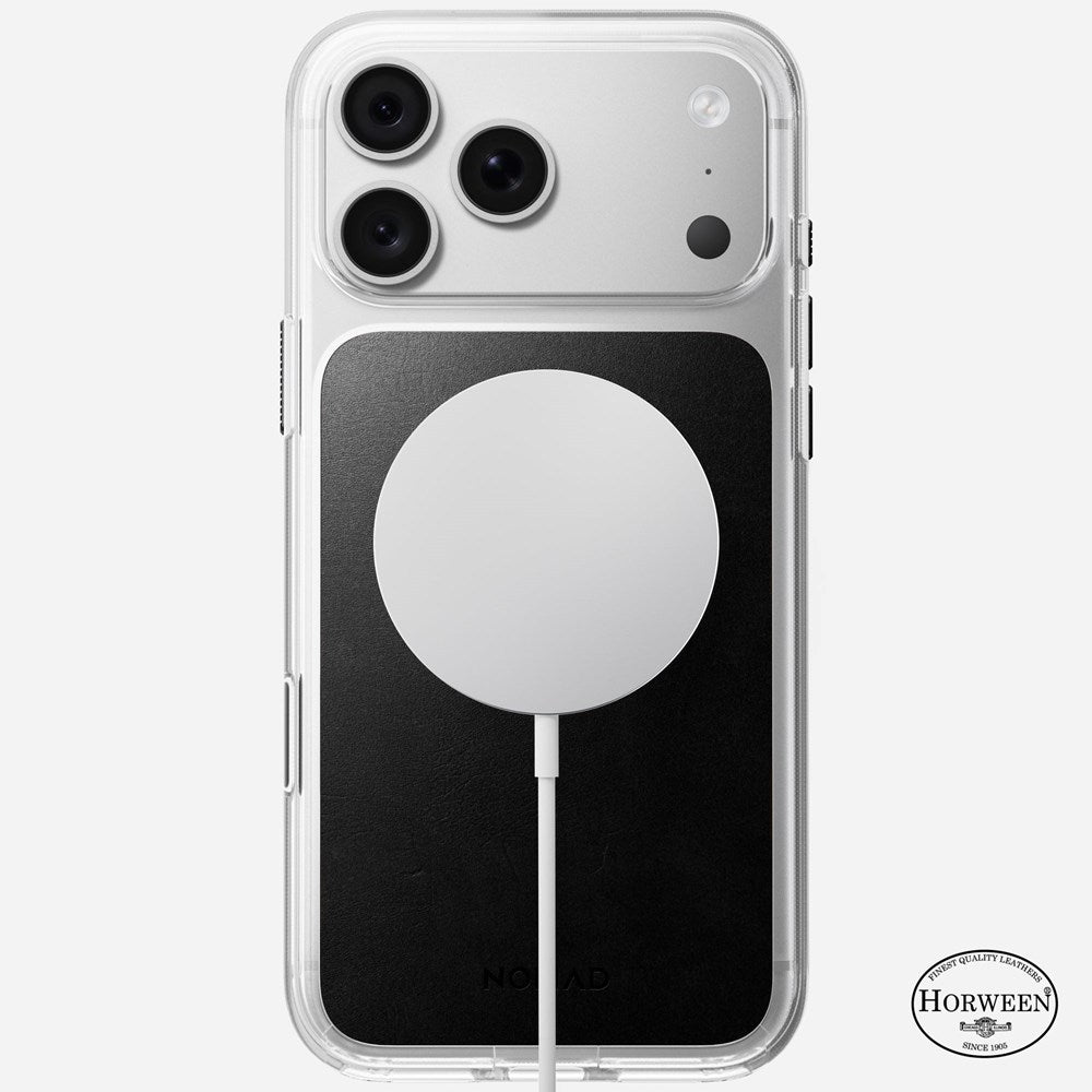 Nomad Clear Leather Horween Case iPhone 18 Pro - Black