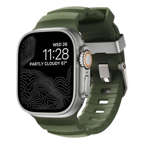Nomad Rocky Point Band Apple Watch 46/49 mm - Forest Green/Natural Titanium Hardware