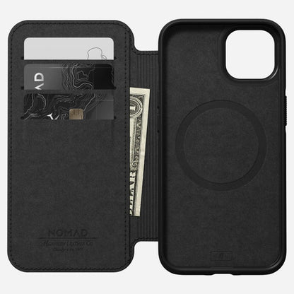 Nomad Modern Leather Folio Case iPhone 13 - Black