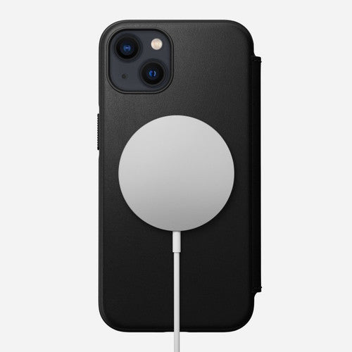 Nomad Modern Leather Folio Case iPhone 13 - Black