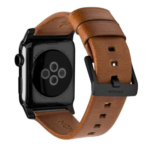 Nomad Horween Modern Leather Strap Apple Watch 38/40/41mm - Rustic Brown (Black Hardware)