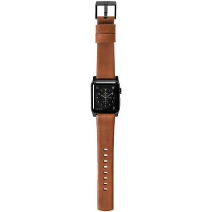 Nomad Horween Modern Leather Strap Apple Watch 38/40/41mm - Rustic Brown (Black Hardware)