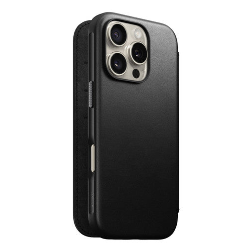 Nomad Modern Leather Folio Case iPhone 16 Pro - Black