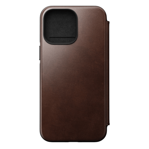Nomad Modern Horween Leather Folio Case iPhone 14 Pro Max - Brown