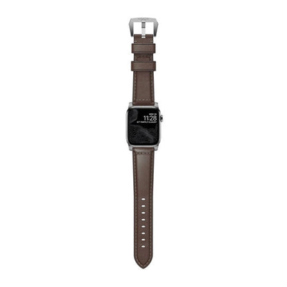 Nomad Traditional Strap Apple Watch 42/44/45/Ultra 49mm - Rustic Brown (Silver Hardware)