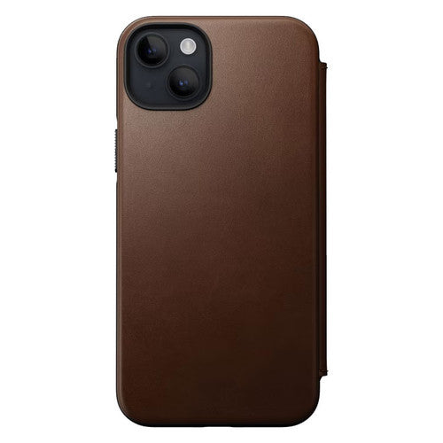Nomad Modern Leather Folio Case iPhone 14 Plus - Brown