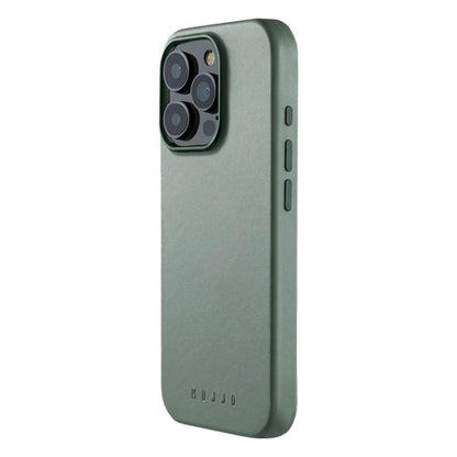 Mujjo Leather Case iPhone 16 Pro - Green Smoke