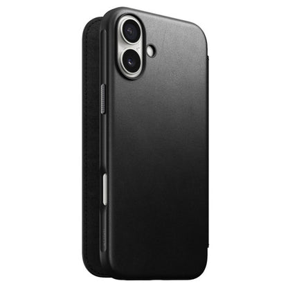 Nomad Modern Leather Folio Case iPhone 16 Plus - Black