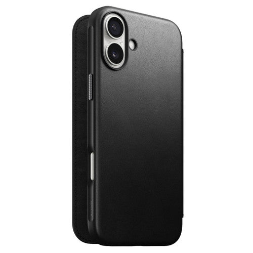 Nomad Modern Leather Folio Case iPhone 16 Plus - Black