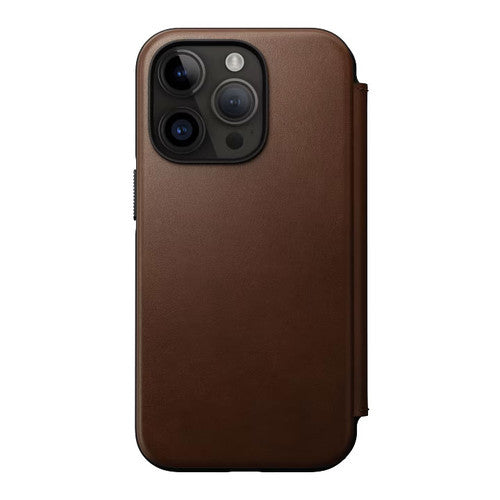 Nomad Modern Leather Folio Case iPhone 14 Pro - Brown