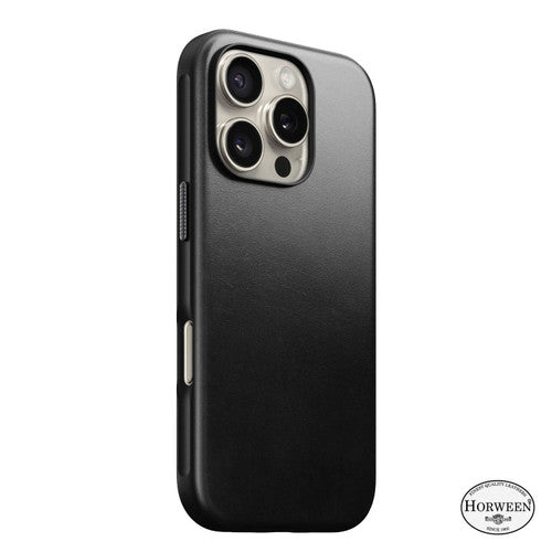 Nomad Modern Horween Leather Case iPhone 16 Pro - Green Chrome