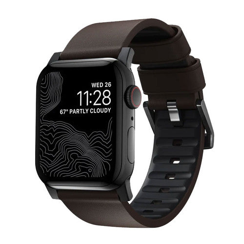 Nomad Active Strap Pro Apple Watch 42/44/45/Ultra 49mm - Black Hardware/Brown