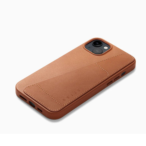 Mujjo Full Leather Wallet Case iPhone 14 Plus - Tan