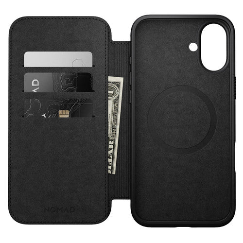 Nomad Modern Leather Folio Case iPhone 16 Plus - Brown