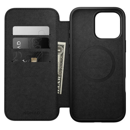 Nomad Modern Leather Folio Case iPhone 16 Pro Max - Black