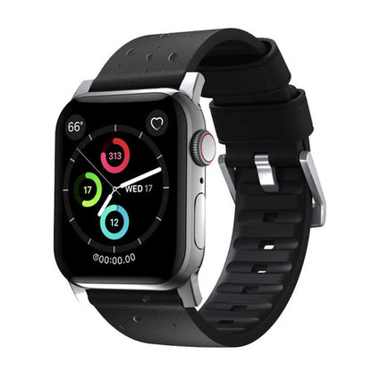 Nomad Active Strap Pro Apple Watch 42/44/45/49mm - Silver Hardware/Black