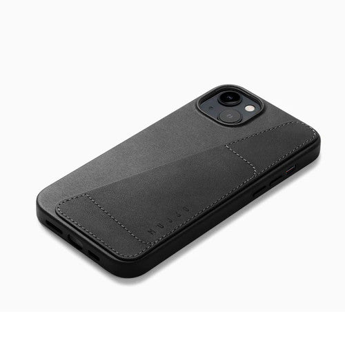 Mujjo Full Leather Wallet Case iPhone 14 Plus/15 Plus - Black