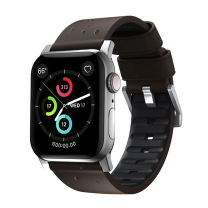 Nomad Active Strap Pro Apple Watch 42/44/45/Ultra 49mm - Silver Hardware/Brown