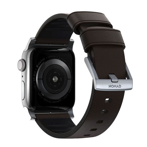 Nomad Active Strap Pro Apple Watch 42/44/45/Ultra 49mm - Silver Hardware/Brown