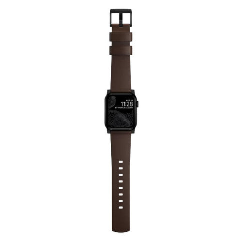 Nomad Modern Band Apple Watch 42/44/45/Ultra 49mm - Rustic Brown (Black hardware)