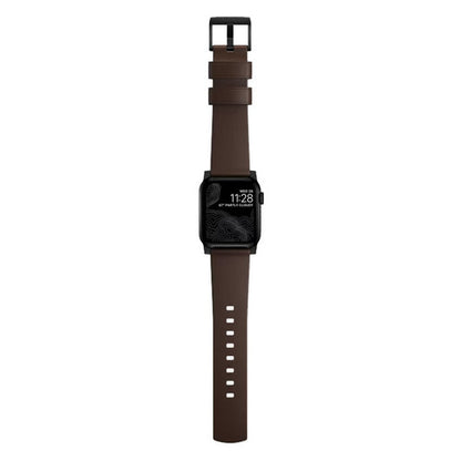 Nomad Modern Band Apple Watch 42/44/45/Ultra 49mm - Rustic Brown (Black hardware)