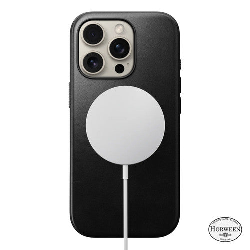 Nomad Modern Horween Leather Case iPhone 16 Pro - Green Chrome