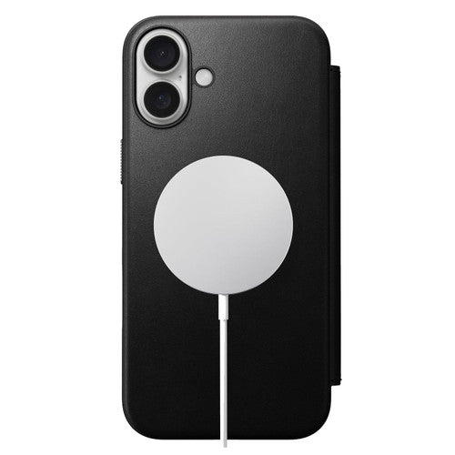 Nomad Modern Leather Folio Case iPhone 16 Plus - Black