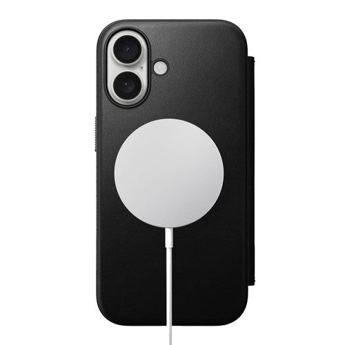 Nomad Modern Leather Folio Case iPhone 16 - Black