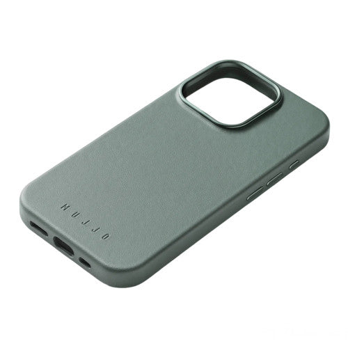 Mujjo Leather Case iPhone 16 Pro - Green Smoke