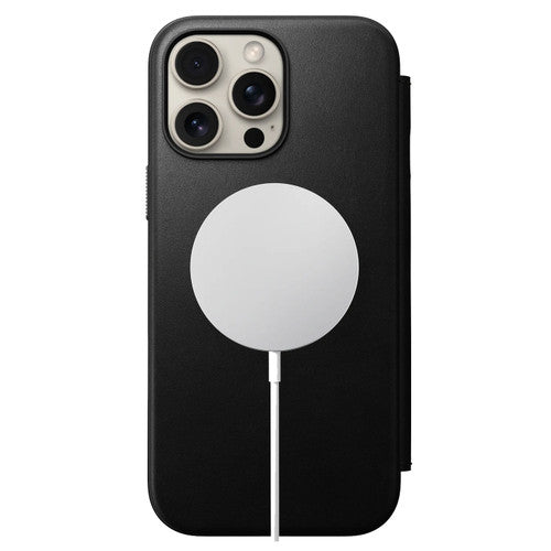 Nomad Modern Leather Folio Case iPhone 16 Pro Max - Black