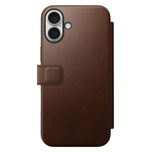 Nomad Modern Leather Folio Case iPhone 16 Plus - Brown