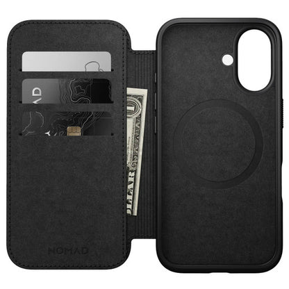 Nomad Modern Leather Folio Case iPhone 16 - Brown