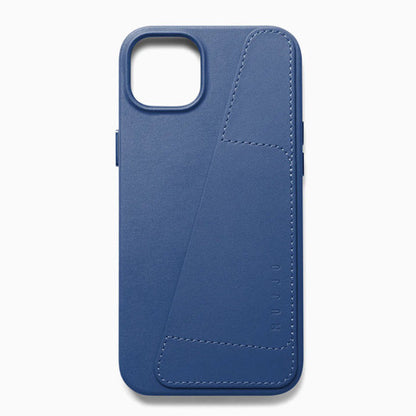 Mujjo Full Leather Wallet Case iPhone 14 Plus/15 Plus - Monaco Blue