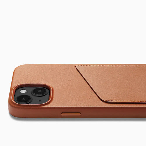 Mujjo Full Leather Wallet Case iPhone 14 - Tan