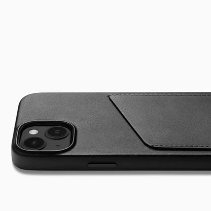 Mujjo Full Leather Wallet Case iPhone 14 - Black