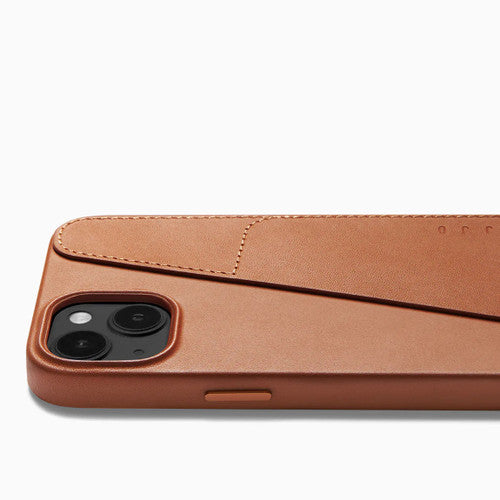 Mujjo Full Leather Wallet Case iPhone 14 Plus/15 Plus - Tan
