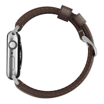 Nomad Traditional Strap Apple Watch 42/44/45/Ultra 49mm - Rustic Brown (Silver Hardware)