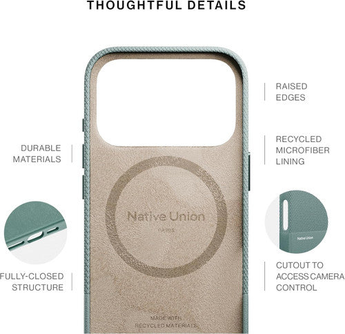 Native Union Classic Case iPhone 17 Pro - Slate Green