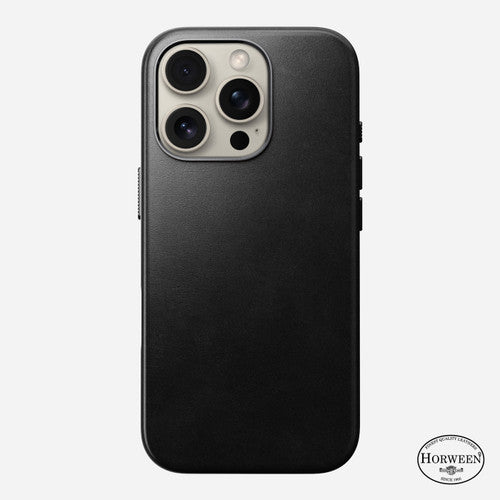 Nomad Traditional Horween Leather Case iPhone 16 Pro - Black
