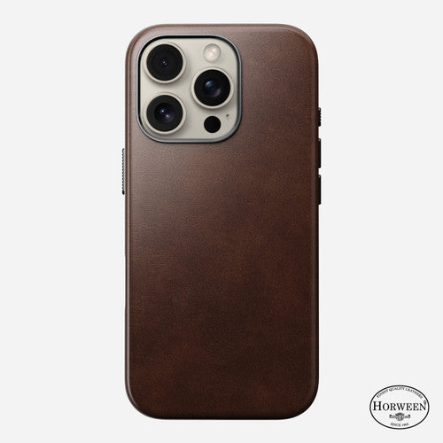Nomad Traditional Horween Leather Case iPhone 16 Pro - Brown