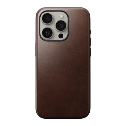 Nomad Horween Leather Case iPhone 15 Pro - Rustic Brown