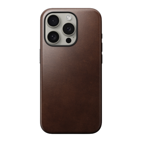 Nomad Horween Leather Case iPhone 15 Pro - Rustic Brown