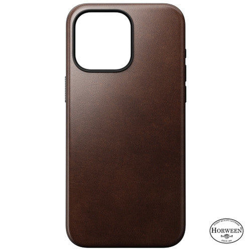 Nomad Horween Leather Case iPhone 15 Pro Max - Rustic Brown