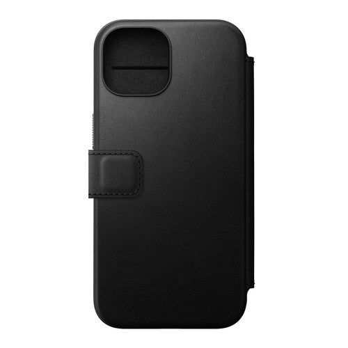 Nomad Modern Leather Folio Case iPhone 15 Plus - Black