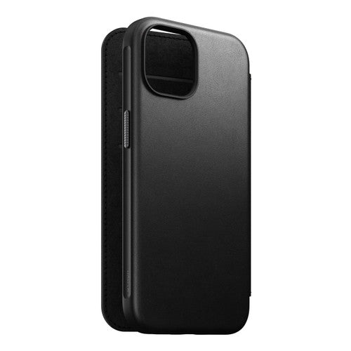 Nomad Modern Leather Folio Case iPhone 15 Plus - Black