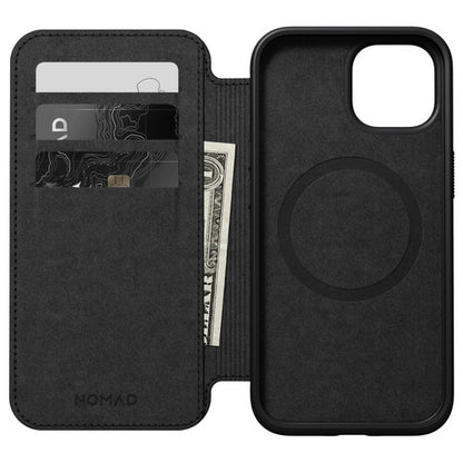 Nomad Modern Leather Folio Case iPhone 15 Plus - Black