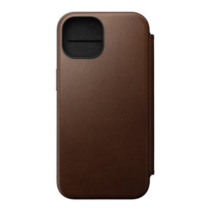 Nomad Modern Leather Folio Case iPhone 15 Plus - Brown